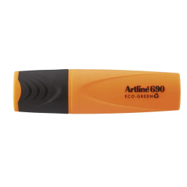 Artline Rotulador EK-690 Eco Green Fluorescente, Punta Biselada 1-4 mm, Color Naranja