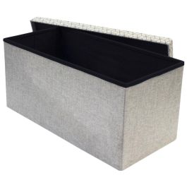 Home Deco Factory Banco Puf Plegable Gris Claro 76x38x38 cm
