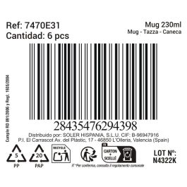 La Mediterranea Mug 230 ml "Black Clay" Md (36 Unidades)