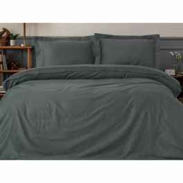 Juego de Cama - Funda Nórdica 220x240 cm, 2 Fundas de Almohada 60x60 cm - 100% Algodón Satén - Antracita