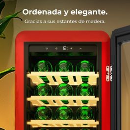 Cecotec Vinoteca GrandSommelier Origin 24 Rojo, 24 botellas, LED, NoFrost, display, 92,8cm