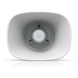 Ubiquiti (UI) UP-AI-Horn-Speaker-W Altavoz IP66 para Exterior de 1 vía, Alimentación PoE, 120 dB, Montaje en Pared, Blanco