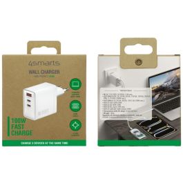 4smarts Cargador de red GaN Pocket 100W 2C+1A, blanco