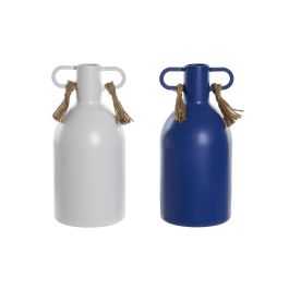 Jarrón DKD Home Decor Metal Blanco Azul marino (9 x 9 x 19 cm) (2 Unidades) Precio: 24.69000039. SKU: B153DF8WQT