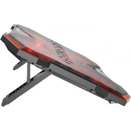 GENESIS Oxid 260 Base Refrigeradora para portátiles hasta 17.3" con 4 ventiladores, 8 Ángulos Ajustables, Gaming Negro/Rojo