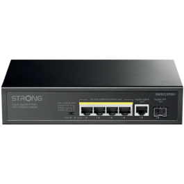 Strong SW5011POE+ Conmutador Gigabit PoE+ de 6 Puertos con 4 Puertos PoE+ y 2 Enlaces Ascendentes Gigabit