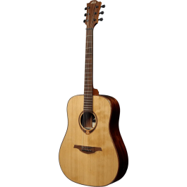 LAG Guitarra Acústica Dreadnought Tramontane 118 - Tapa de Cedro Rojo Macizo, Fondo y Laterales Khaya, Acabado Natural Brillante