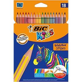 Bic Lápices de colores kids evolution stripes estuche de 18 c/surtidos Precio: 3.95000023. SKU: B19LLNM3C6