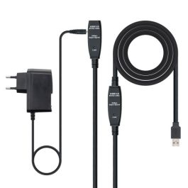 Cable Alargador Amplificador USB 3.0 Nanocable 10.01.0312/ USB Macho - USB Hembra/ 10m/ Negro