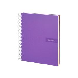 Cuaderno Espiral Liderpapel A5 Micro Crafty Tapa Forrada 120H 90 gr Cuadro 5 mm 5 Bandas6 Taladros Color Violeta