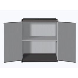 Tood Armario de Almacenamiento Bajo de Resina Gris con 2 Puertas y 1 Estante, 68x39.5x85 cm, 20 kg por Estante Tood Armario de Almacenamiento Bajo de Resina Gris con 2 Puertas y 1 Estante, 68x39.5x85 cm, 20 kg por Estante