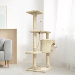 Paloma ALC10 Árbol Rascador para Gatos mediano con nicho, cuerda y postes de sisal 40x40x114 cm Beige Paloma ALC10 Árbol Rascador para Gatos mediano con nicho, cuerda y postes de sisal 40x40x114 cm Beige