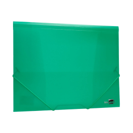 Liderpapel Carpeta 34963 con Gomas y Solapas, Polipropileno, DIN A4, Verde Translucido