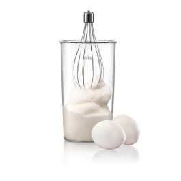 Braun MQ3025WH Batidora de mano con mini picadora y taza medidora 600ml, tecnología PowerBell Plus y Control Splash antisalpicaduras, Blanco y Azul