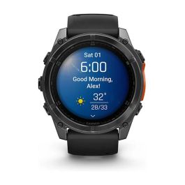 Garmin Fenix 8 3,56 cm (1.4") AMOLED 454 x 454 Pixeles Pantalla táctil Gris Wifi GPS (satélite) Silicona Negro