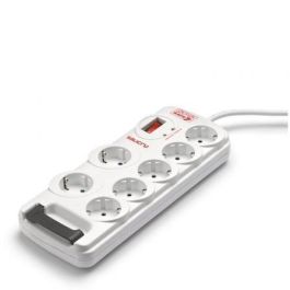 Regleta con interruptor Salicru SAFE 7/ 7 Tomas de corriente/ Cable 1.8m/ Blanca Regleta con interruptor Salicru SAFE 7/ 7 Tomas de corriente/ Cable 1.8m/ Blanca