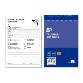 Talonario Liderpapel Ausentes Octavo Original 103 Texto En Catalan 10 unidades Precio: 9.9499994. SKU: B13PQRXSXY