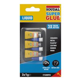Soudal Super glue líquido 3x1g 160023 Precio: 1.9499997. SKU: B1779JXSZH