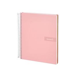 Cuaderno Espiral Liderpapel A5 Micro Crafty Tapa Forrada 120H 90 gr Cuadro 5 mm 5 Bandas6 Taladros Color Rosa