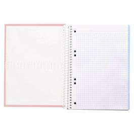 Cuaderno Espiral Liderpapel A5 Micro Crafty Tapa Forrada 120H 90 gr Cuadro 5 mm 5 Bandas6 Taladros Color Rosa