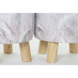 DKD Home Decor Reposapies Tropical de PU y Pino, Colección Bestone, Gris 30x30x30 cm, Altura Asiento 32cm (Set de 2) DKD Home Decor Reposapies Tropical de PU y Pino, Colección Bestone, Gris 30x30x30 cm, Altura Asiento 32cm (Set de 2)