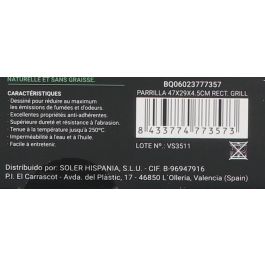 Quttin Parrilla Rectangular Grill 47 x 29 x 4.5 cm (6 Unidades)