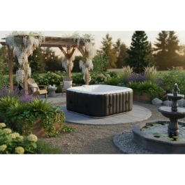 Sunspa Spa Hinchable Cuadrado Laminado para 4 Personas - Estructura Reforzada y Calentador Integrado - 1.55 x 0.65 m