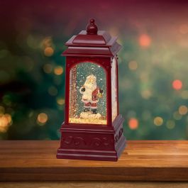 Lumineo Farol Giratorio de Agua Santa Claus 2 Leds Luz Cálida Fija 9 x 9 x 20,50 cm