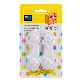 Inofix Cierre Seguridad Frontal Blanco 5105-2-001 (Blister 2 Unid.) Plástico Adhesivo para Muebles