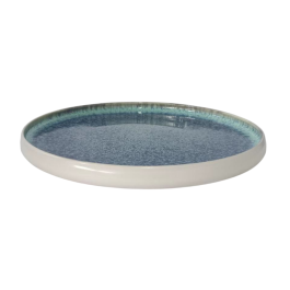 DKD Home Decor Plato Moderno de Gres Esmaltado Azul Marino 21 x 21 cm (4 Unidades) Apto Microondas y Lavavajillas