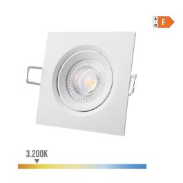 Edm Downlight LED empotrable cuadrado 5W 3200K luz cálida, blanco, 9x9cm, clase F