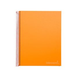 Cuaderno Espiral Liderpapel A4 Micro Jolly Tapa Forrada 140H 75 gr Cuadro 5 mm 5 Bandas4 Taladros Color Naranja