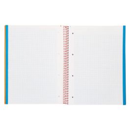 Cuaderno Espiral Liderpapel A4 Micro Jolly Tapa Forrada 140H 75 gr Cuadro 5 mm 5 Bandas4 Taladros Color Naranja