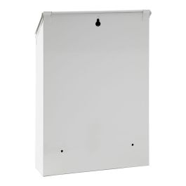 Arregui Civic Buzón individual exterior, acero blanco 21,6 x 8 x 30 cm, con tejadillo protector y 2 llaves