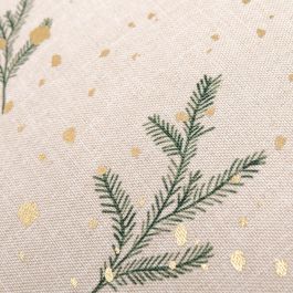 DKD Home Decor Funda de Cojín Cuadrada Navidad Alpina Blanco Verde de 45x45 cm - Pack de 4 Unidades de Algodón y Viscosa con Cremallera