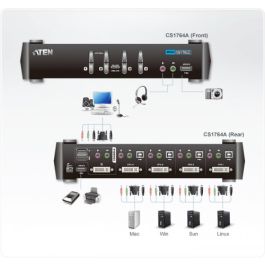 Aten CS1764A interruptor KVM Negro