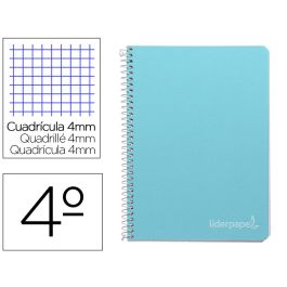 Cuaderno Espiral Liderpapel Cuarto Witty Tapa Dura 80H 75 gr Cuadro 4 mm Con Margen Color Celeste 5 unidades Precio: 6.69000046. SKU: B1EKZQCH7K