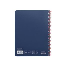 Cuaderno Espiral Liderpapel Cuarto Witty Tapa Dura 80H 75 gr Cuadro 4 mm Con Margen Color Azul Marino 5 unidades