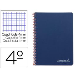 Cuaderno Espiral Liderpapel Cuarto Witty Tapa Dura 80H 75 gr Cuadro 4 mm Con Margen Color Azul Marino 5 unidades Precio: 6.69000046. SKU: B12NRDJ8PV