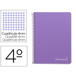 Cuaderno Espiral Liderpapel Cuarto Witty Tapa Dura 80H 75 gr Cuadro 4 mm Con Margen Color Violeta 5 unidades Precio: 6.69000046. SKU: B1A25HLX37