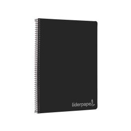 Cuaderno Espiral Liderpapel Folio Witty Tapa Dura 80H 75 gr Cuadro 4 mm Con Margen Color Negro 5 unidades