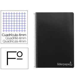 Cuaderno Espiral Liderpapel Folio Witty Tapa Dura 80H 75 gr Cuadro 4 mm Con Margen Color Negro 5 unidades