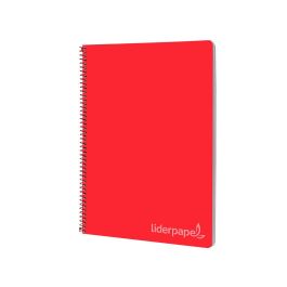 Cuaderno Espiral Liderpapel Folio Witty Tapa Dura 80H 75 gr Cuadro 4 mm Con Margen Color Rojo 5 unidades