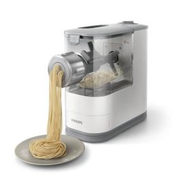 Philips HR2345/19 Máquina de Pasta Automática 450g en 18min con 4 Moldes (Espagueti, Penne, Fettuccini, Lasaña) y Recetario Blanco