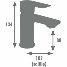 Edouard Rousseau AAAQX09942 Mezclador de lavabo NAYAK Grafito mate