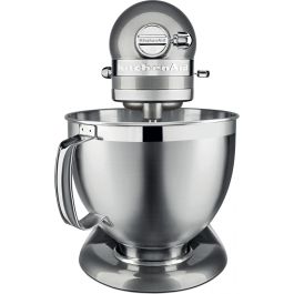 KitchenAid 5KSM185PSEMS ARTISAN Batidora Amasadora de Varillas 4.8L, 300W, Plata Medallion Silver para Batir, Amasar, Mezclar