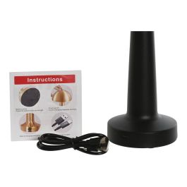 DKD Home Decor Lámpara Sobremesa Moderno Blanco Negro Metal LED Recargable Táctil 3 Niveles Brillo 9 x 24 x 9 cm (2 Unidades)