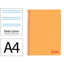 Liderpapel Cuaderno Espiral A4 Wonder Tapa Plástico 80 Hojas 90gr Pauta Estrecha 2,5mm con Margen Color Naranja Precio: 14.58999971. SKU: B1JVRND93H