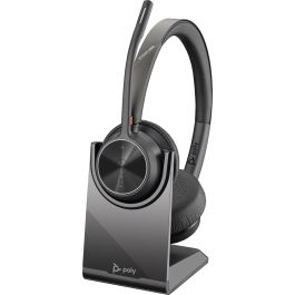 Poly 77Z31AA Auriculares Inalámbricos Voyager 4320 con Adaptador BT700, Base de Carga y Micrófono. Bluetooth. 24h Autonomía, Alcance 50m. Negro