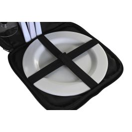 DKD Home Decor Mochila Gris Oscuro Set de 9 Piezas 20 x 39 x 28.5 cm Poliester para Picnic